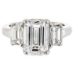3(15)ct Emerald Cut GIA Three Stone Diamond Engagement Ring (bague de fiançailles à trois pierres)