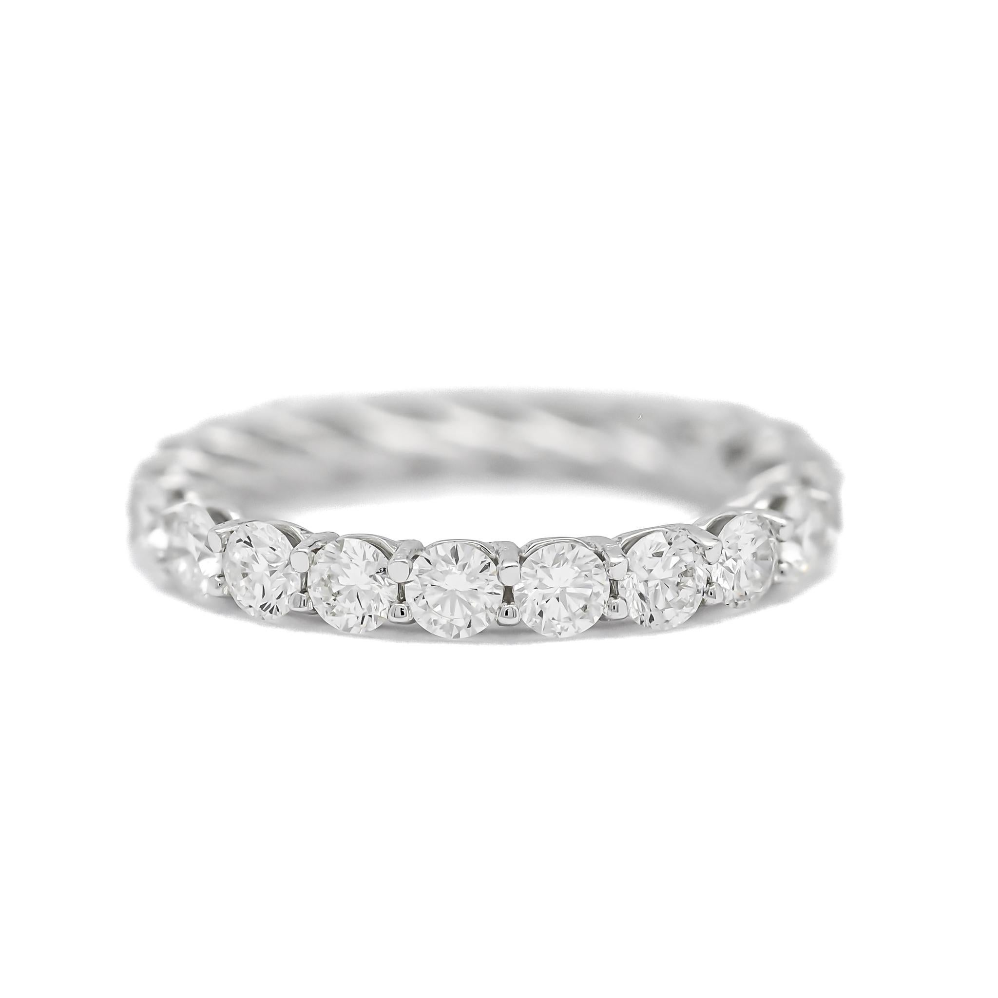 For Sale:  3.15 Carat Full Eternity Natural Diamond Ring in White Gold with 4 Prongs 5