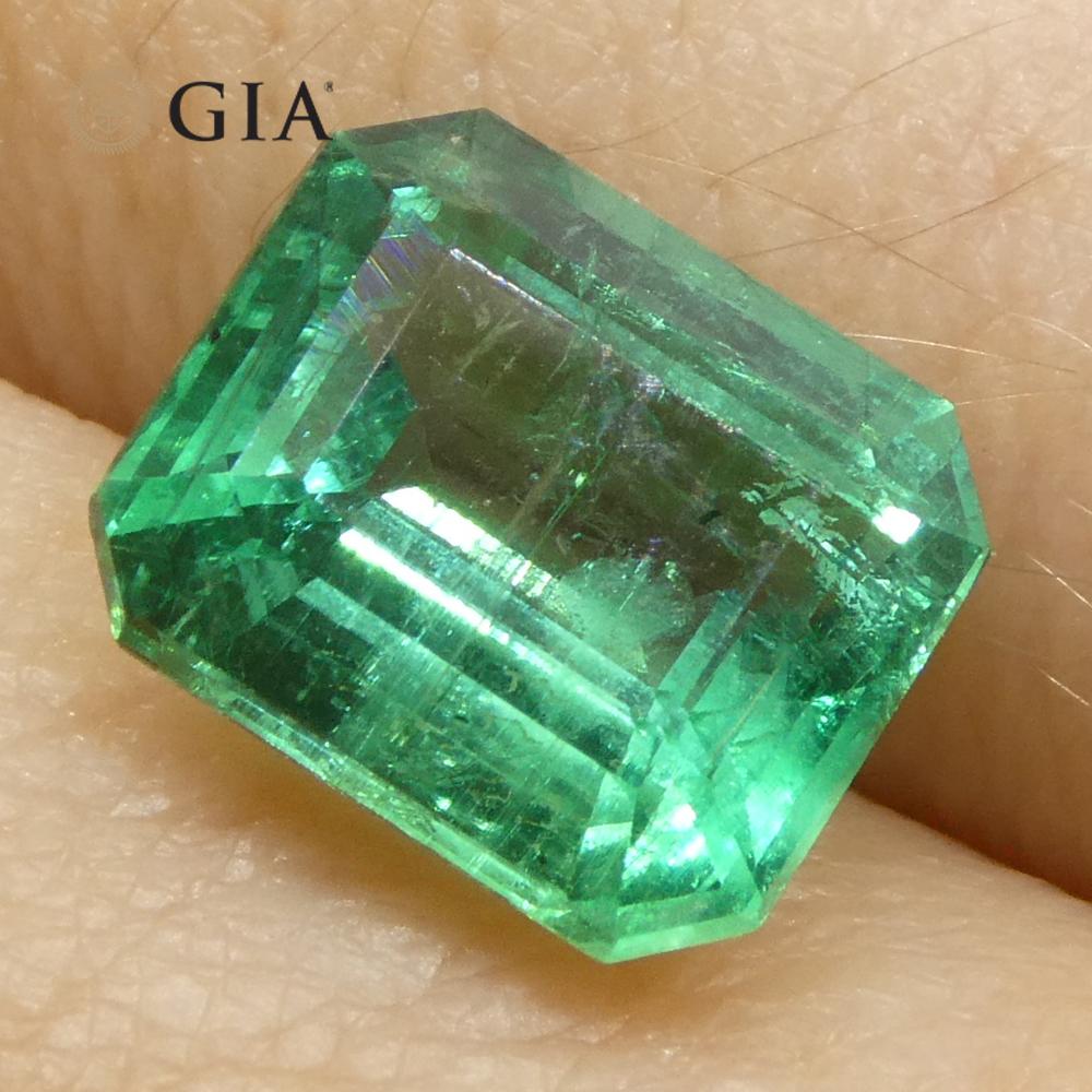 3,15 Karat achteckiger/grüner Smaragd im Smaragdschliff GIA-zertifizierter Zambia (F2) im Angebot 8