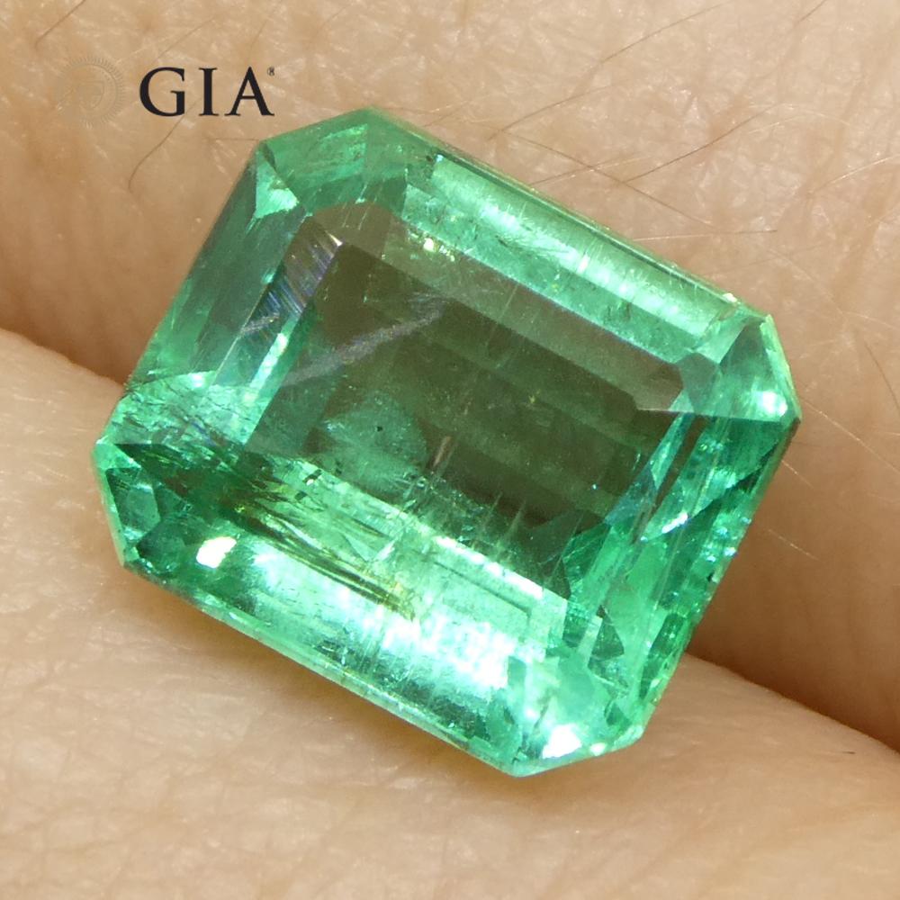 3,15 Karat achteckiger/grüner Smaragd im Smaragdschliff GIA-zertifizierter Zambia (F2) im Angebot 9