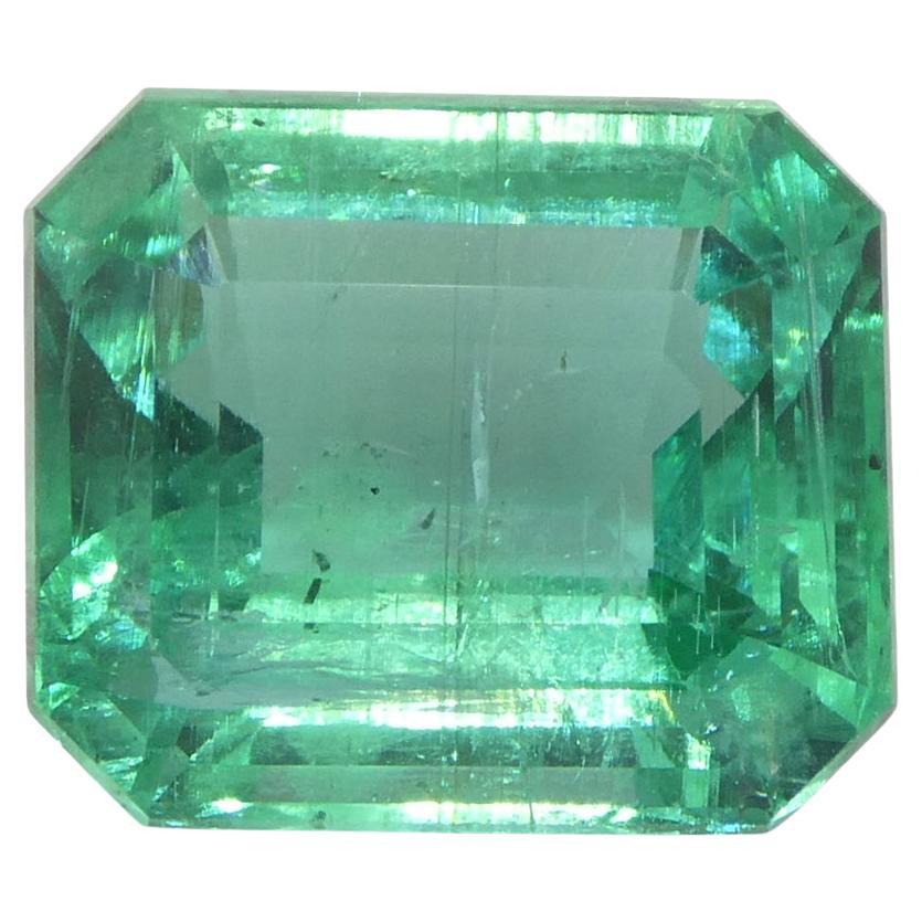 3.15ct Octagonal/Emerald Cut Green Emerald GIA Certified Zambia (F2)