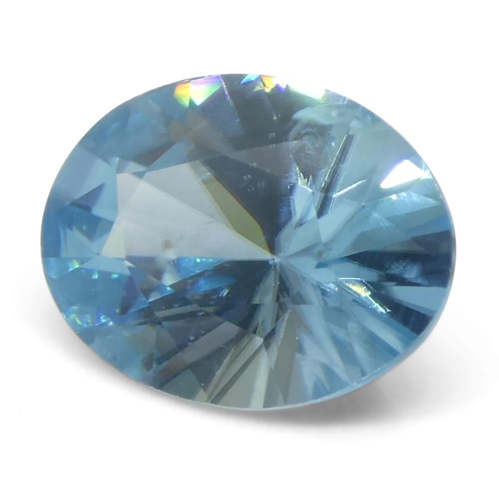 Zircone blu ovale taglio Brilliante da 3,15 carati, estratto dalla terra, proveniente dalla Cambogia in vendita 1