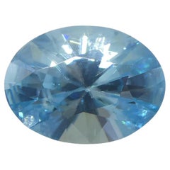 Circón azul talla brillante maestro oval de 3,15 ct natural extraído de la tierra procedente de Camboya