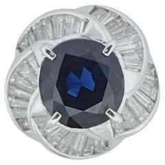 3.16 Carat Cocktail Sapphire Ring made in PT900