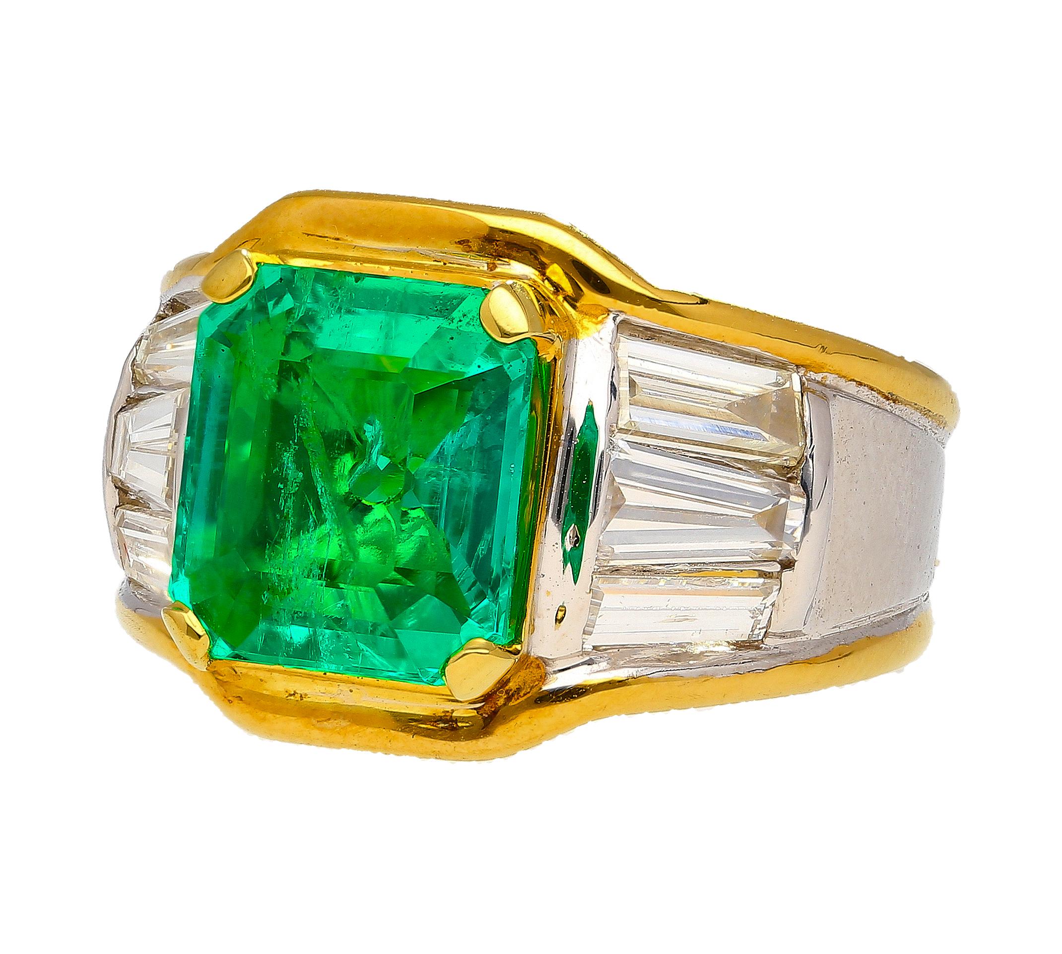 mens platinum emerald ring