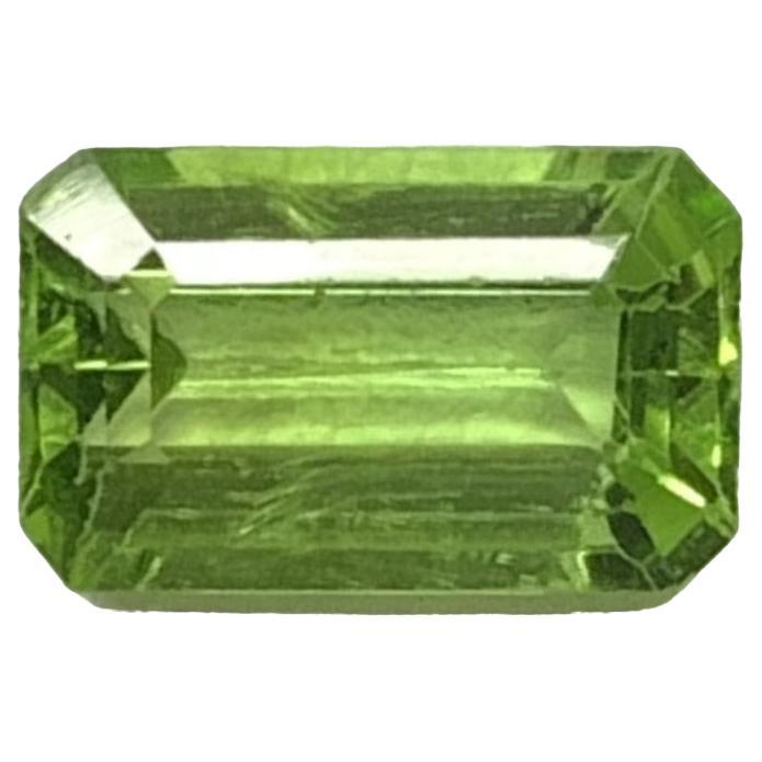 3.16 Carat Pure Green Elongated Emerald-cut Peridot Gemstone
