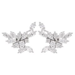 3,16 Karat SI/HI Marquise Birnenförmige runde Diamant-Ohrstecker 18 Karat Weißgold