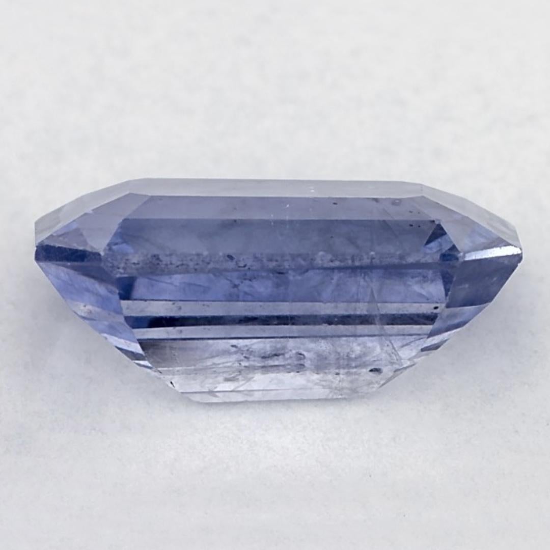 Women's or Men's 3.16 Ct Blue Sapphire Octagon Cut Loose Gemstone For Sale