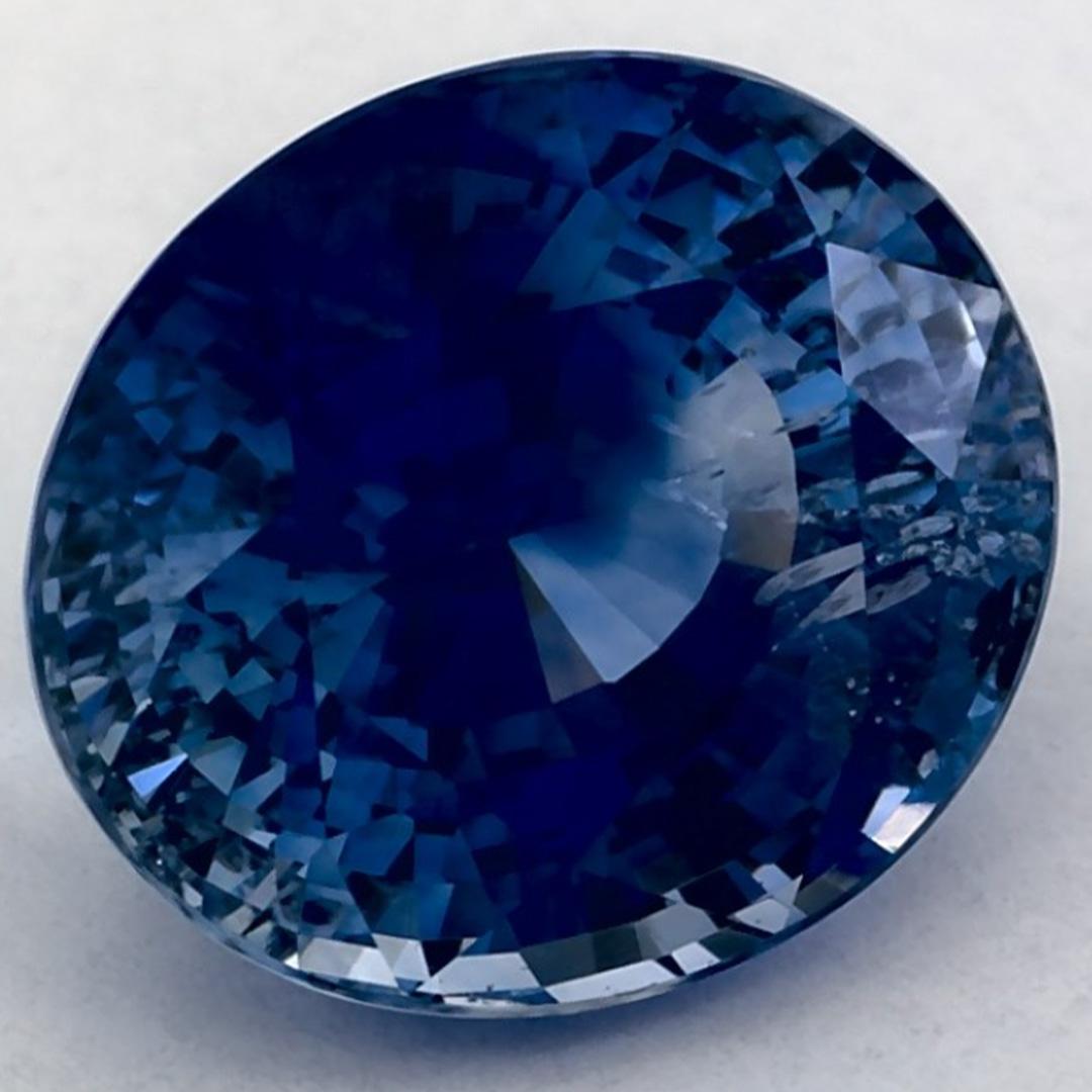 Taglio ovale 3.16 carati di zaffiro blu ovale sfuso in vendita