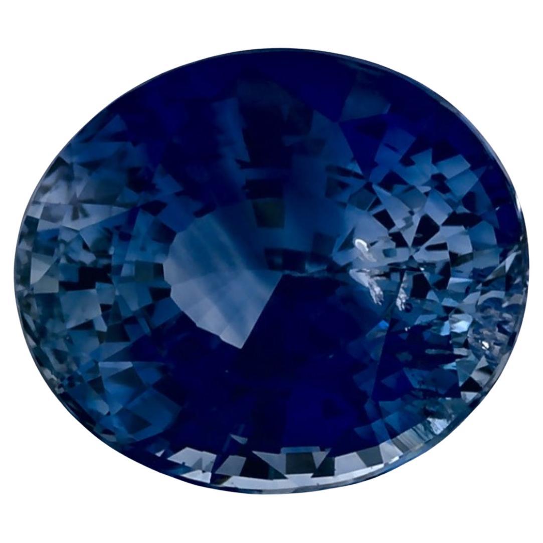3.16 Karat Blauer Saphir Oval Loser Edelstein