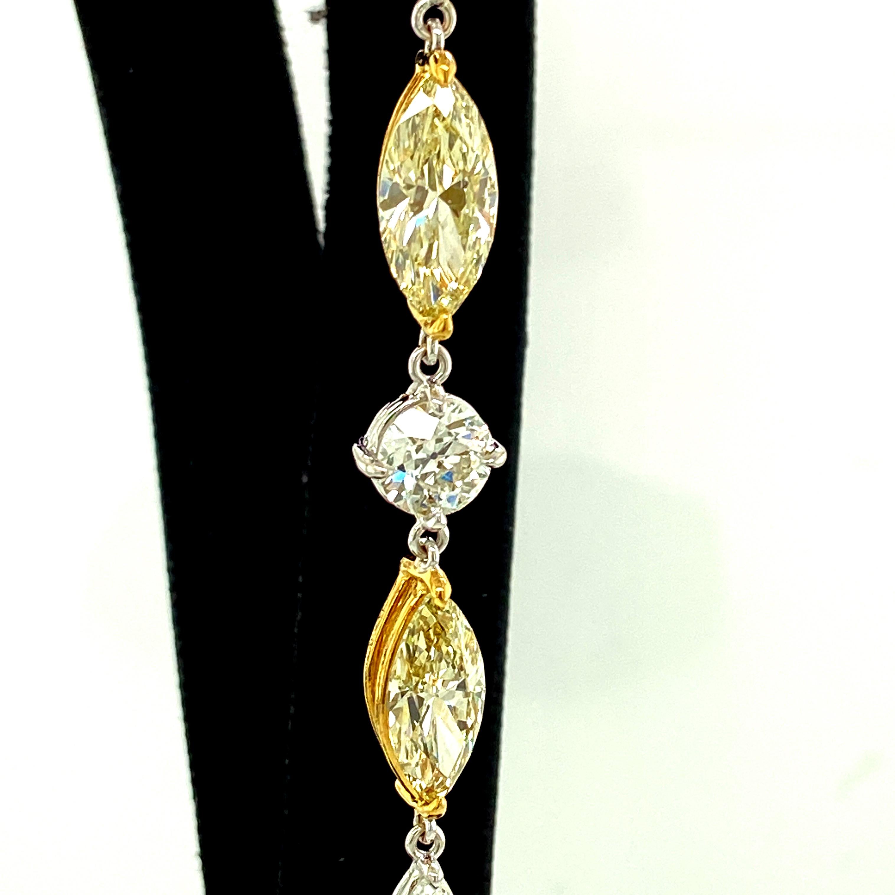 31.65 Carat GRS Certified Colombian Emerald Drops and Fancy Diamond Earrings For Sale 1
