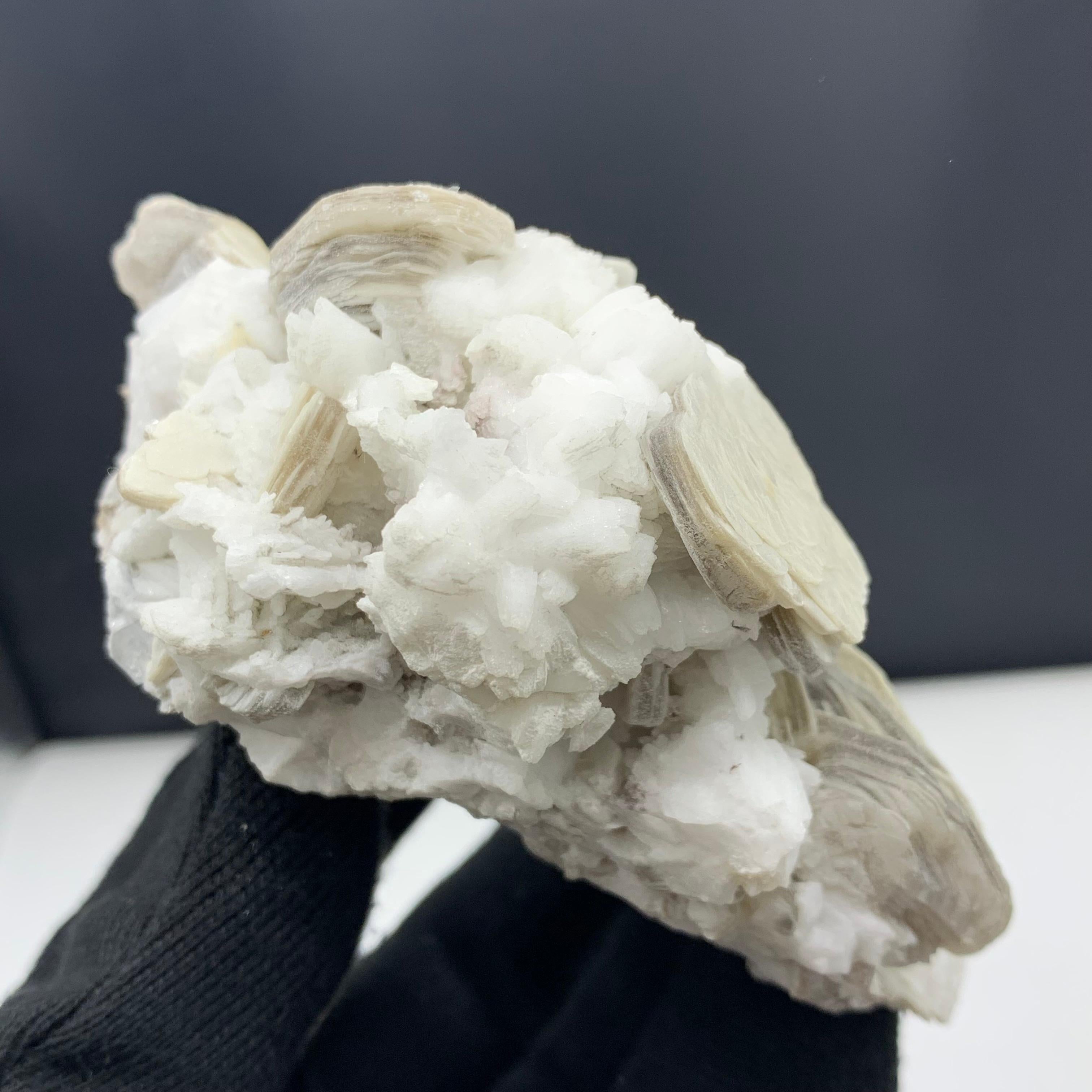 Rock Crystal 316.67 Gram Pretty Muscovite Attached With Feldspar Specimen From Pakistan For Sale