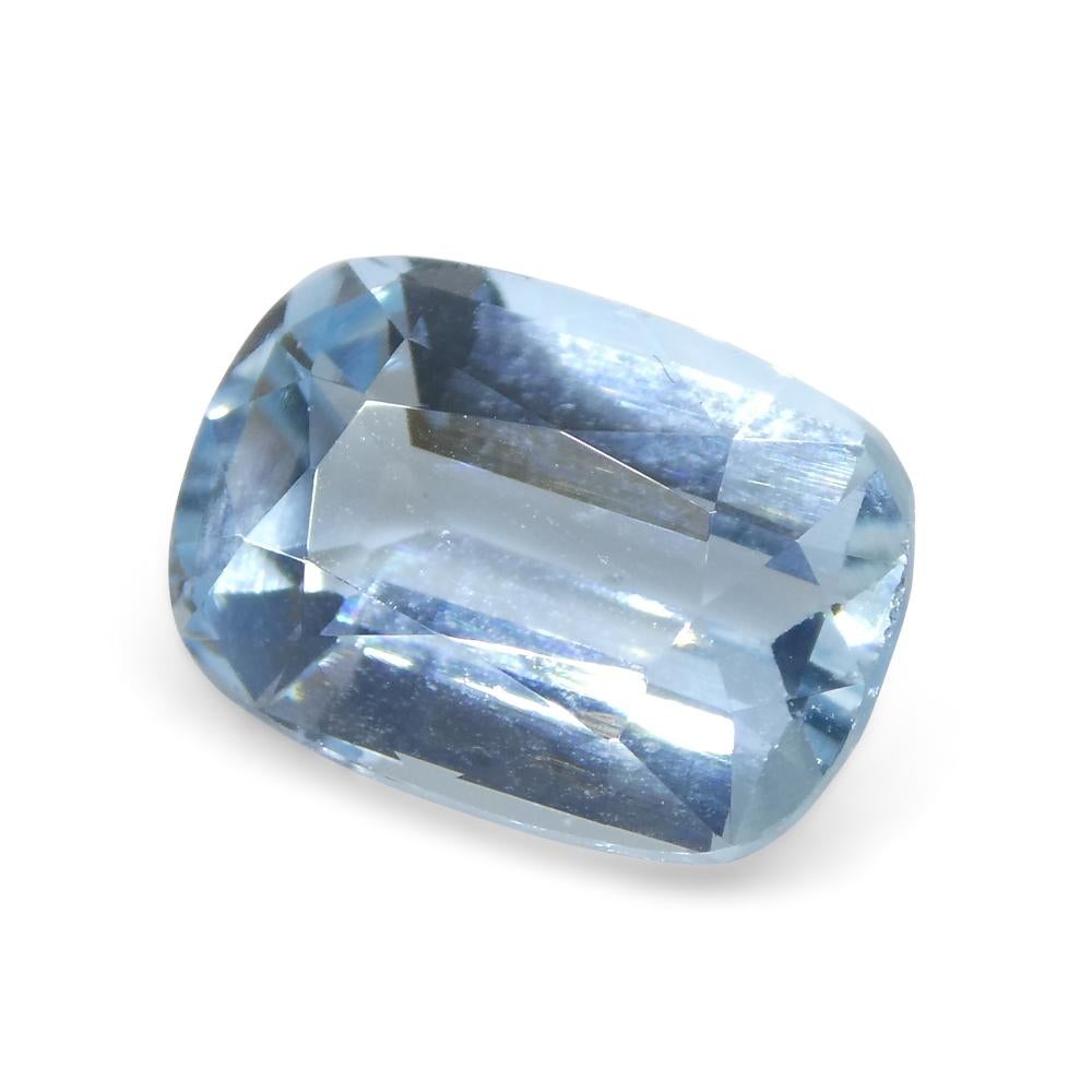 3.16ct Cushion Blue Aquamarine from Brazil For Sale 5