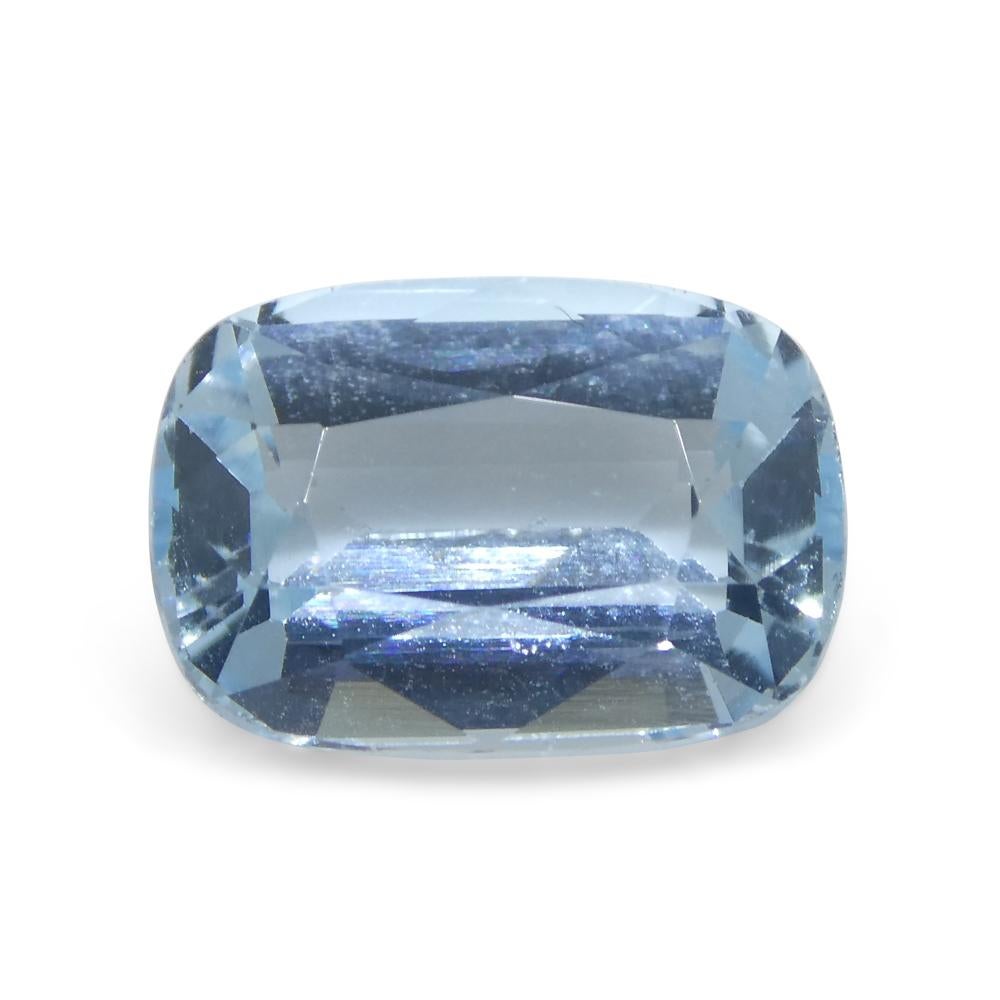 3.16ct Cushion Blue Aquamarine from Brazil For Sale 6