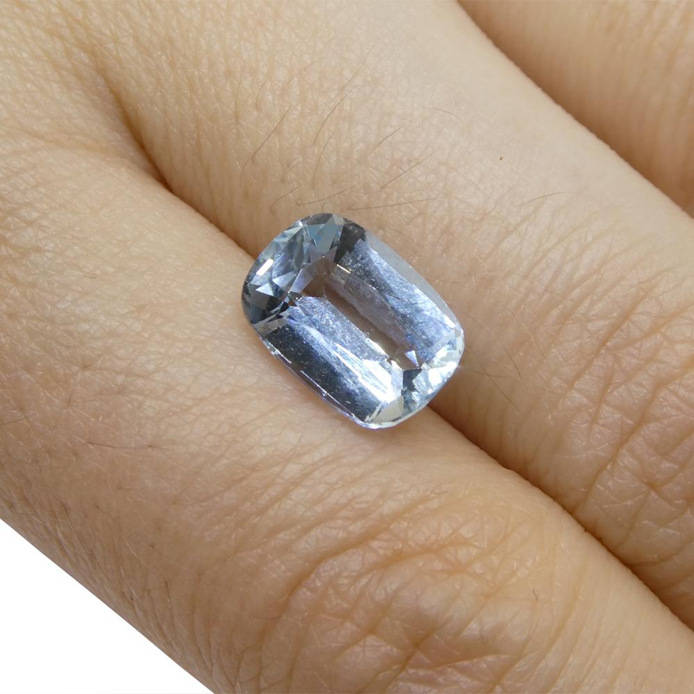 3.16ct Cushion Blue Aquamarine from Brazil For Sale 9