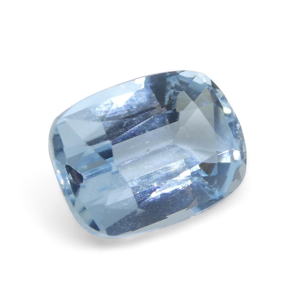 3.16ct Cushion Blue Aquamarine from Brazil For Sale 1
