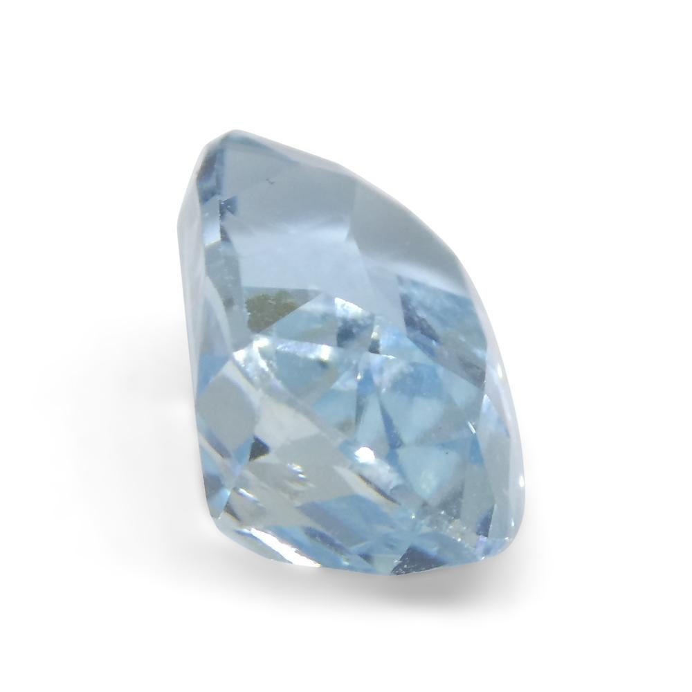 3.16ct Cushion Blue Aquamarine from Brazil For Sale 2