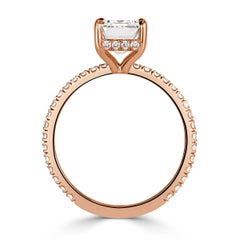 3.16 Karat Diamant-Verlobungsring mit Smaragdschliff