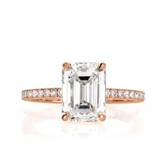 3.16ct Emerald Cut Diamond Engagement Ring