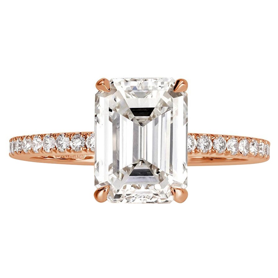 3.16ct Emerald Cut Diamond Engagement Ring