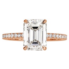 3.16ct Emerald Cut Diamond Engagement Ring