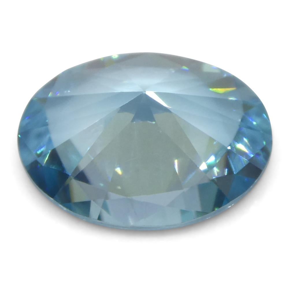 3,16 Karat natürlicher Erdgestein Minierter ovaler Meister Brillantschliff Blauer Zirkon aus Kambodscha im Angebot 7
