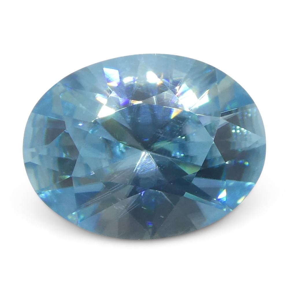 3,16 ct Circón azul talla brillante maestro ovalado natural extraído de la tierra procedente de Camboya en venta 1