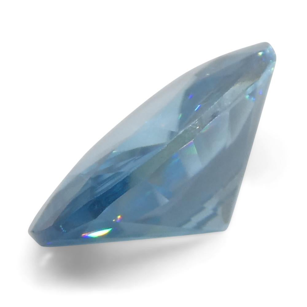 3,16 Karat natürlicher Erdgestein Minierter ovaler Meister Brillantschliff Blauer Zirkon aus Kambodscha im Angebot 3