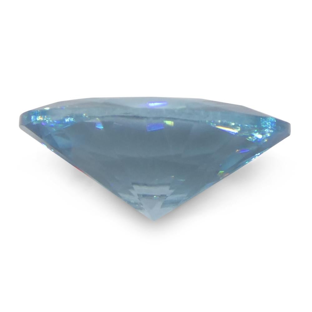 3,16 Karat natürlicher Erdgestein Minierter ovaler Meister Brillantschliff Blauer Zirkon aus Kambodscha im Angebot 4