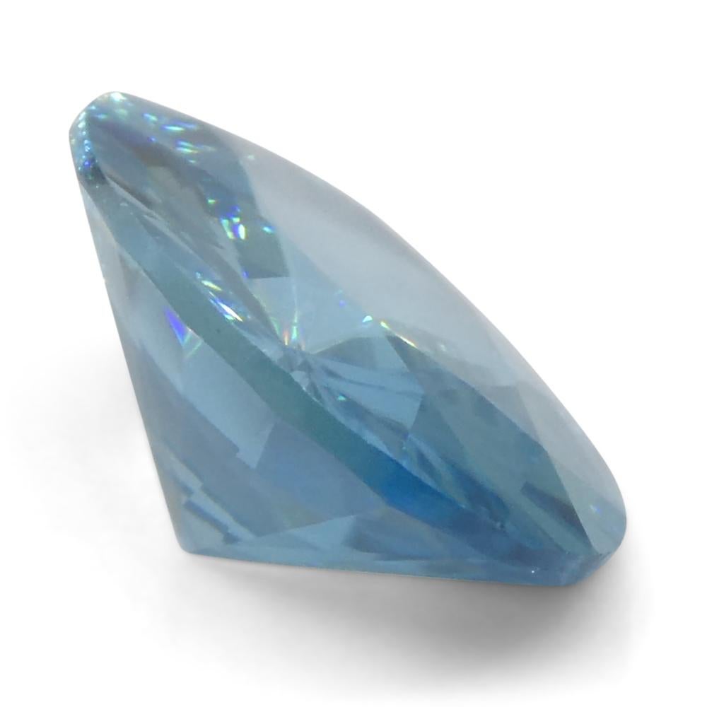 3,16 Karat natürlicher Erdgestein Minierter ovaler Meister Brillantschliff Blauer Zirkon aus Kambodscha im Angebot 5