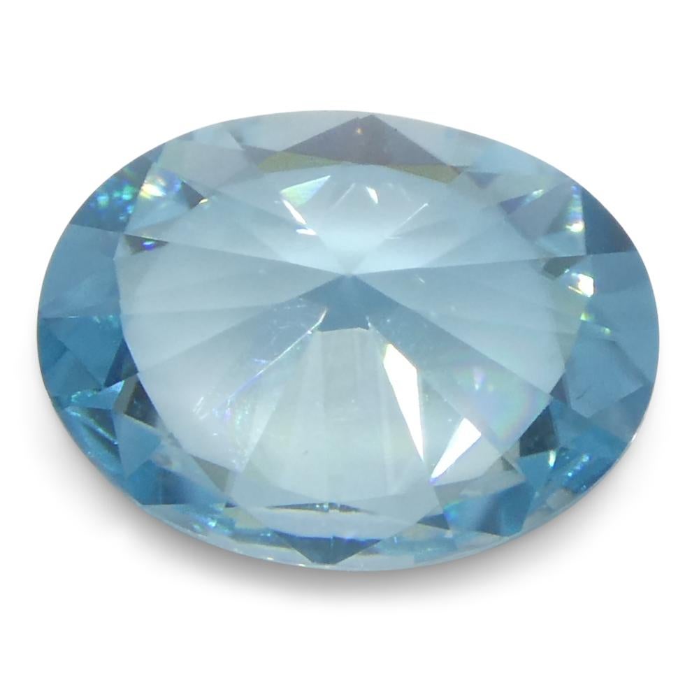 3,16 ct Circón azul talla brillante maestro ovalado natural extraído de la tierra procedente de Camboya en venta 5