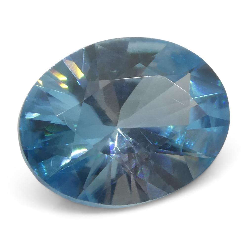 3,16 Karat natürlicher Erdgestein Minierter ovaler Meister Brillantschliff Blauer Zirkon aus Kambodscha im Angebot 6