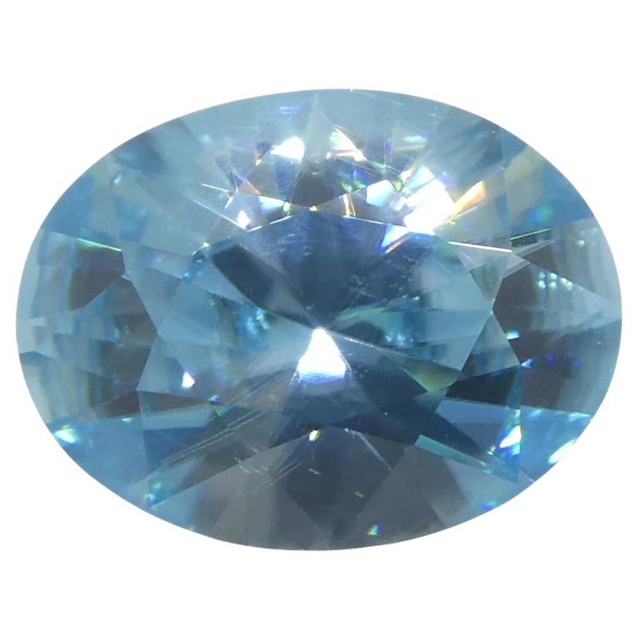 3,16 ct Circón azul talla brillante maestro ovalado natural extraído de la tierra procedente de Camboya en venta