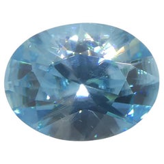 3.16ct Natural Earth Mined Oval Master Brilliant Cut Blue Zircon from Cambodia