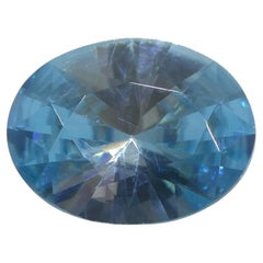 3,16 ct Circón azul talla brillante maestro ovalado natural extraído de la tierra procedente de Camboya