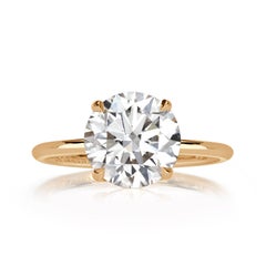 3.16ct Round Brilliant Cut Lab Grown Diamond Engagement Ring