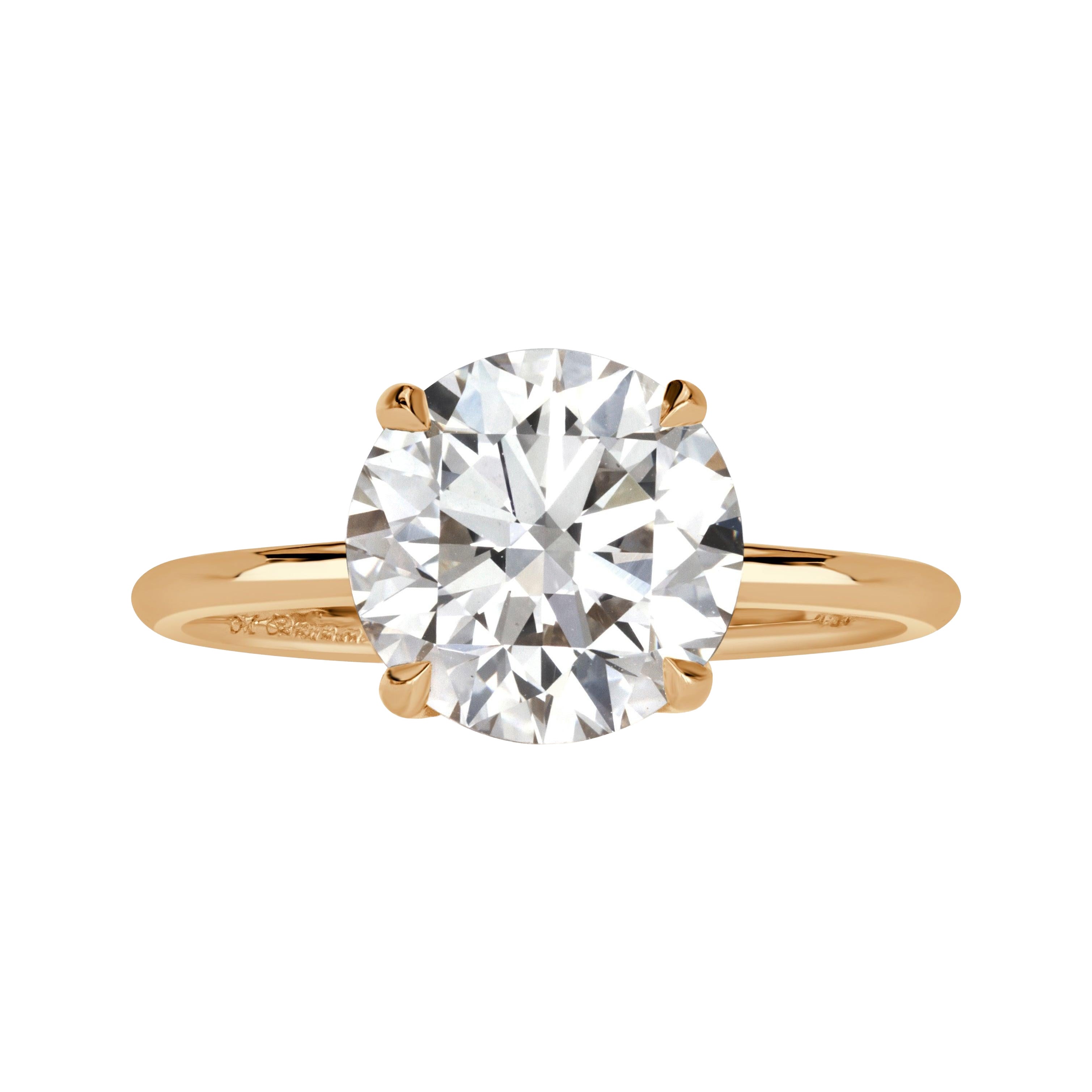 3.16ct Round Brilliant Cut Lab Grown Diamond Engagement Ring