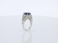 3.16ct Royal Blue Ceylon Sapphire 18K White Gold Ring