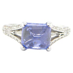 3.17 Carat GIA Certified Burma No Heat Colour Change Sapphire and Diamond Ring