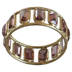 3.17 Carat Pink Tourmaline 14K Yellow Gold Eternity Band
