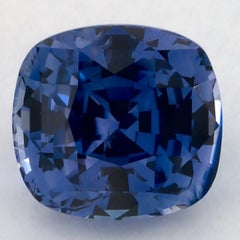 3.17 Karat Blauer Saphir Cushion Loser Edelstein