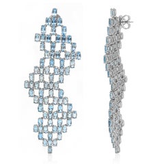 31.72 Carat Aquamarine White Gold Earrings