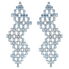 31.72 Carat Aquamarine White Gold Earrings