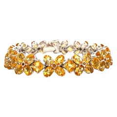 Pulsera de boda con citrino de 31,74 quilates en plata de ley para mamá