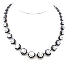 31,74 Karat Alter Europäischer Diamant Antike 14 Karat Gold/Slv Riviera Halskette