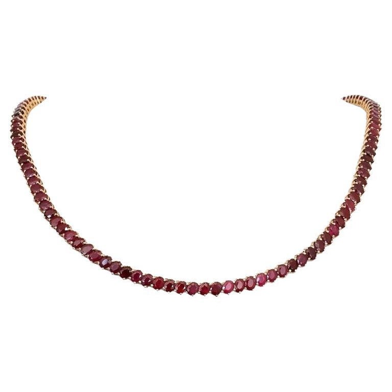 31.75ct Ruby Necklace  For Sale
