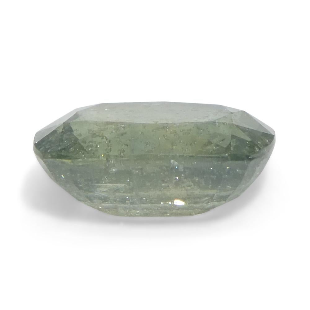 3.17ct Cushion Teal Blue-Green Sapphire from Tanzania Unheated For Sale 3