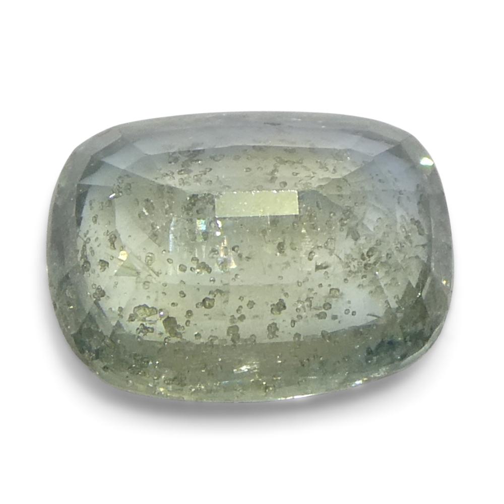 3.17ct Cushion Teal Blue-Green Sapphire from Tanzania Unheated For Sale 4