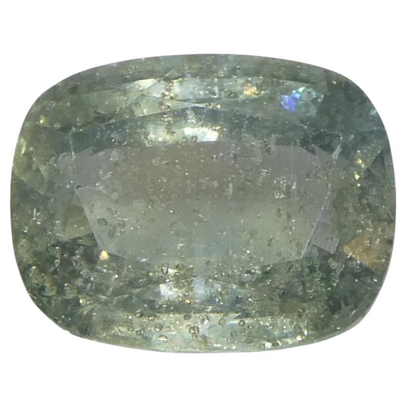 3.17ct Cushion Teal Blue-Green Sapphire from Tanzania Unheated