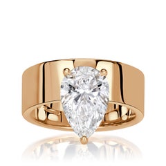 3.17ct Pear Shaped Lab Grown Diamond Ring